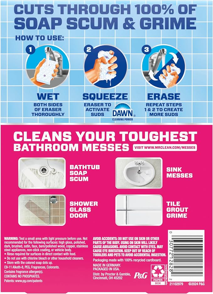 Mr. Clean Magic Eraser Sponge, Bathroom Cleaner, Shower Cleaner, Tub Cleaner - Image 13