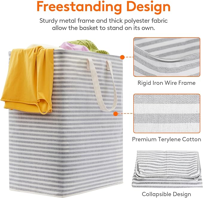 Lifewit 2 Pack Laundry Basket 100L Each, Collapsible Clothes Hamper - Image 2