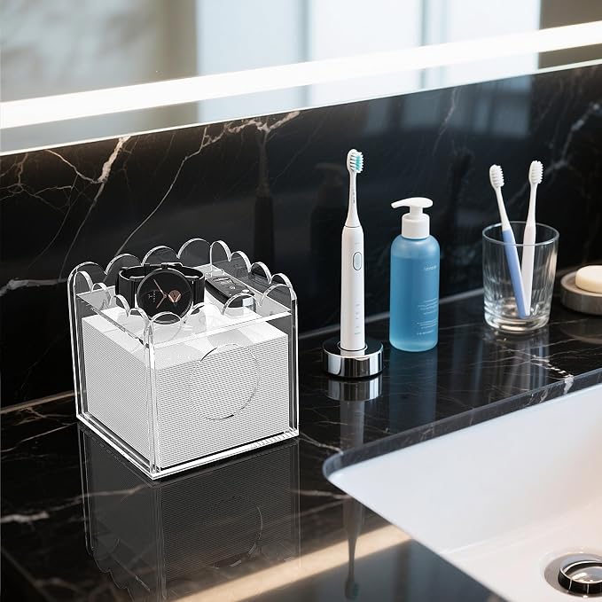 LUGUNU Acrylic Tissue Box Holder, Modern Decorative Tissue Holder - Image 7