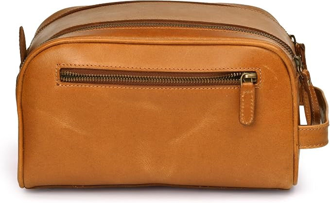 Premium Leather King Size Toiletry Travel Pouch – Handcrafted Dopp Kit Bag - Image 6