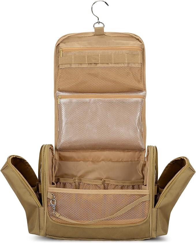 Tactical Toiletry Travel Bag for Men, Hanging Dopp Kit Hygiene Bag Shower by Prokva