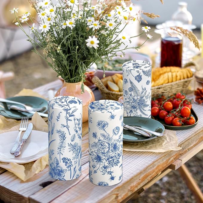 Zonon 8 Pcs Vintage Floral Round Tissues Box Car Holder - Image 6