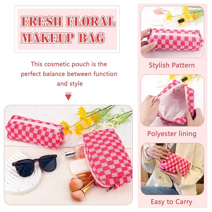 2Pcs Checkered Pencil Case Cute Pencil Pouch - Image 6