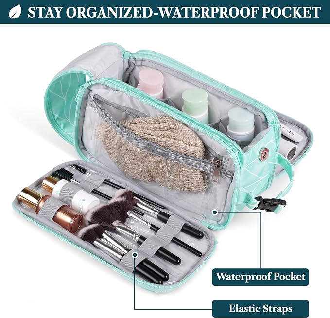 PAVILIA Toiletry Bag for Men Women, Mens Travel Bag Toiletries Organizer Case - Image 3