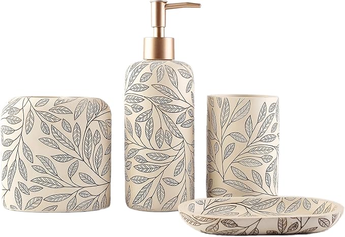 Hymmah Bathroom Accessories Set, Toothbrush Holder, Farmhouse Bathroom Decor by Hymmah
