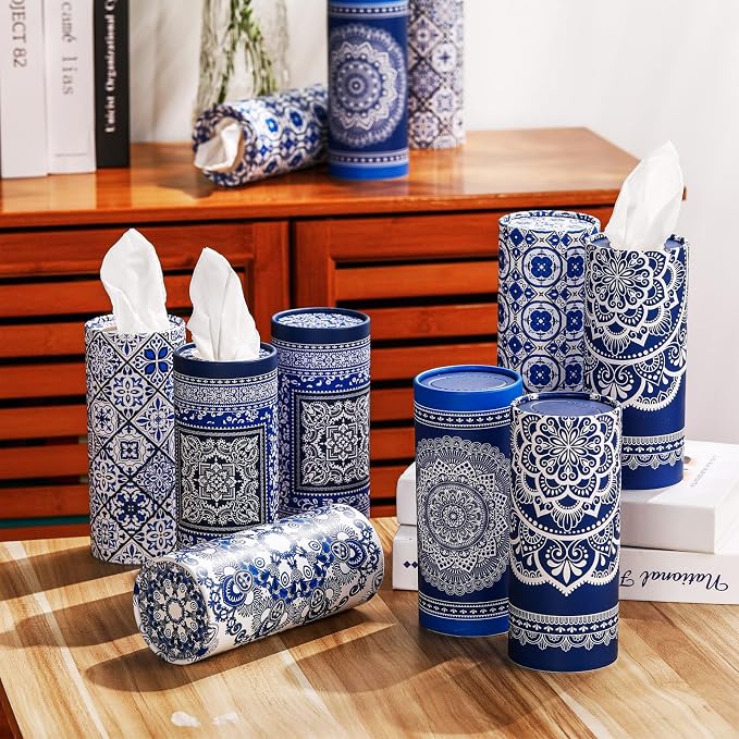 Outus 12 Pcs Mandala Car Tissues Cylinder Holder - Image 7