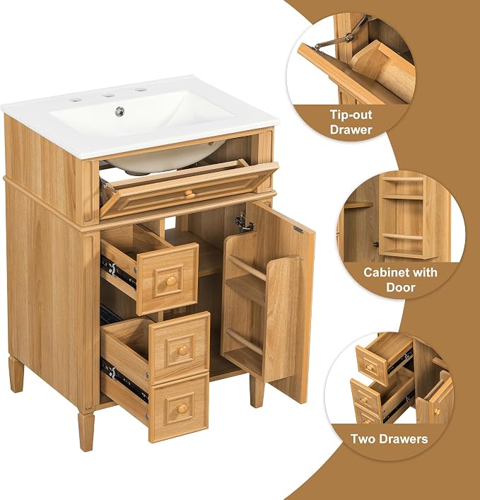 Harper & Bright Designs 24" Bathroom Vanity - Image 5