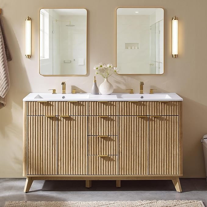 T4TREAM 60" Fluted Bathroom Vanity - Image 3