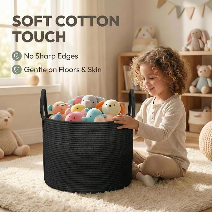 65L Extra Large Blanket Basket for Living Room - Image 4