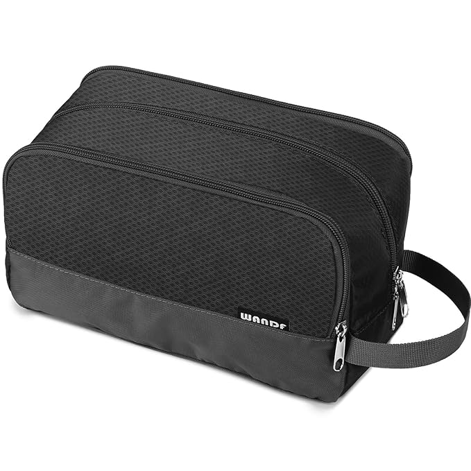 Toiletry Bag for Men Hanging Dopp Kit Water Resistant Shaving Bag Small by WANDF