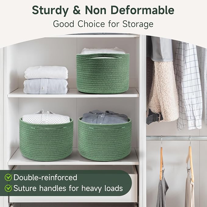 Small Rope Baskets for Storage, Baskets for Gifts Empty, Cute Round Woven Basket - Image 3