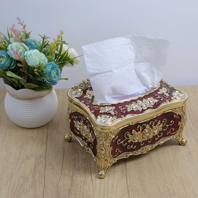 Geesatis Tissue Box Cover, Rectangle Tissue Box Holder, Rectangular Napkin - Image 4