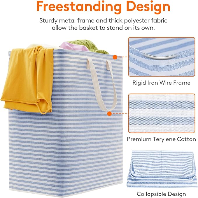 Lifewit 2 Pack Laundry Basket 100L Each, Collapsible Clothes Hamper - Image 2