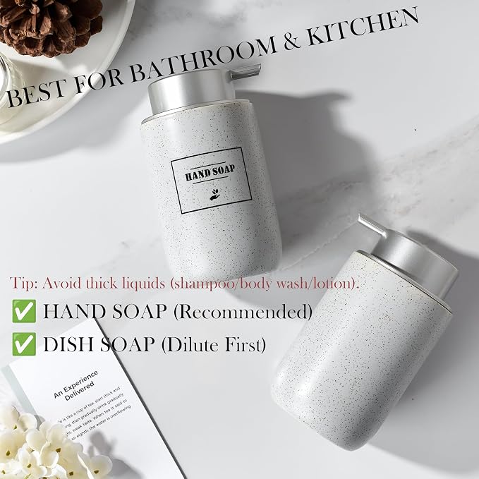Gray Foaming Soap Dispenser, Ceramic Foam Dispenser - Image 6