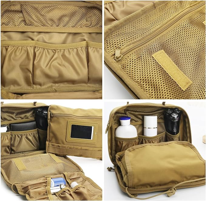 SMONT Tactical Toiletry Bag for Men, 9.5" Hanging Dopp Kit Shaving Hygiene Bag - Image 6