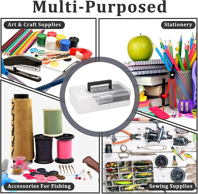 JUXYES 2 Pack Plastic Carry Storage Box - Image 7