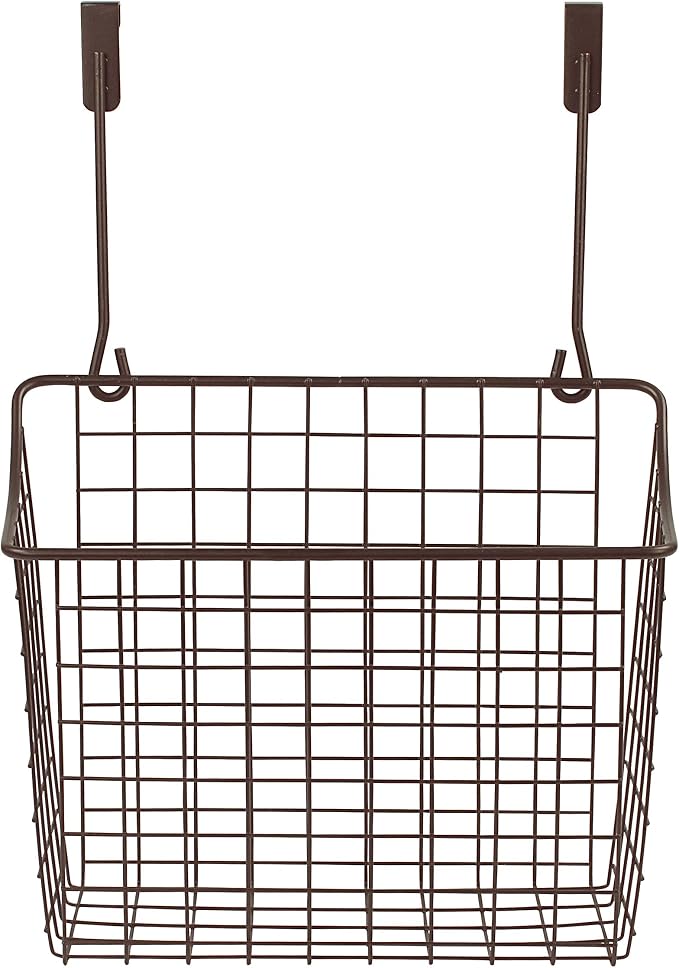 Spectrum Large Over Cabinet Door Organizer Bronze Wire Storage Basket - Image 2
