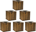6 Pack Square Tissue Box Cover Rustic Wood Tissue Box Holder by Cregugua