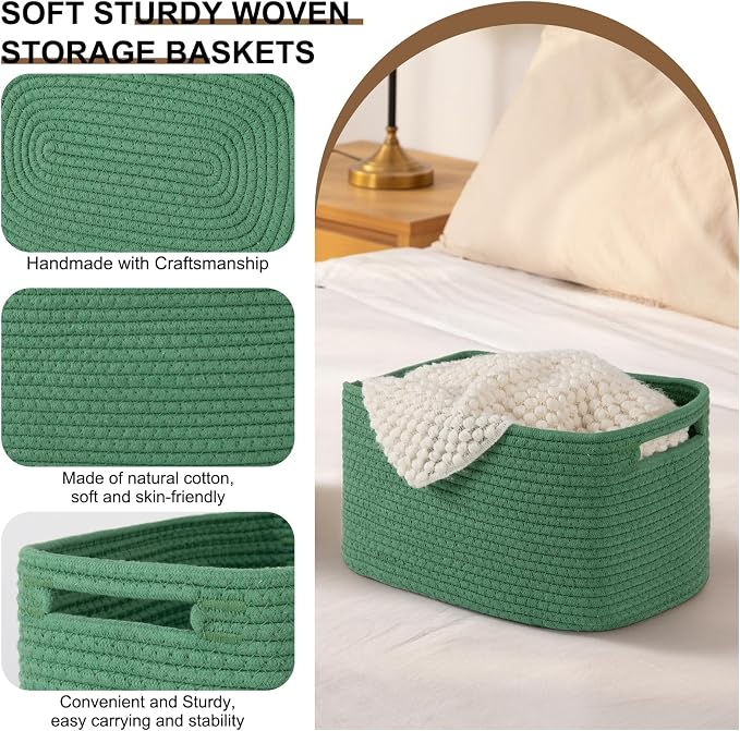 Storage Baskets for Organizing, Woven Decorative Baskets for Shelves - Image 3