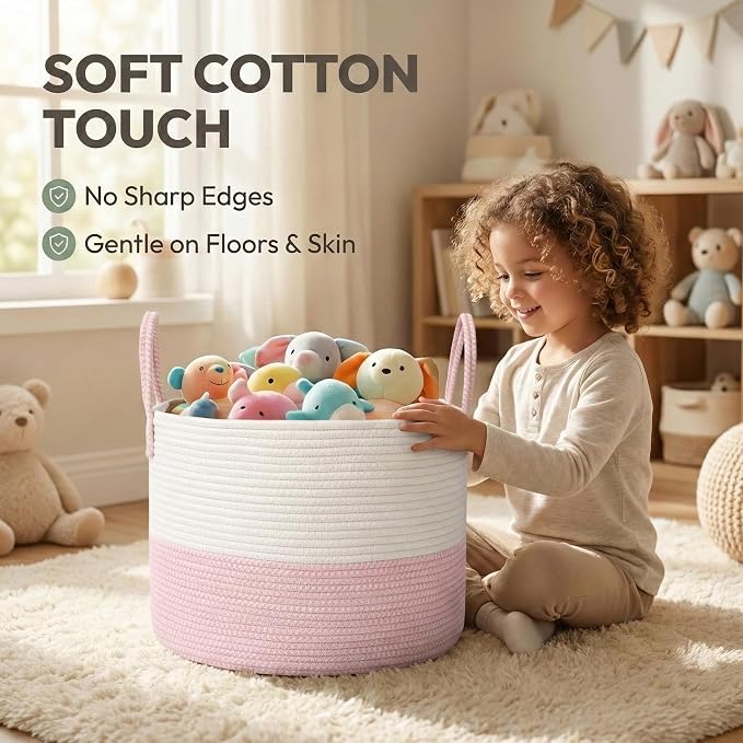 65L Extra Large Blanket Basket for Living Room - Image 5
