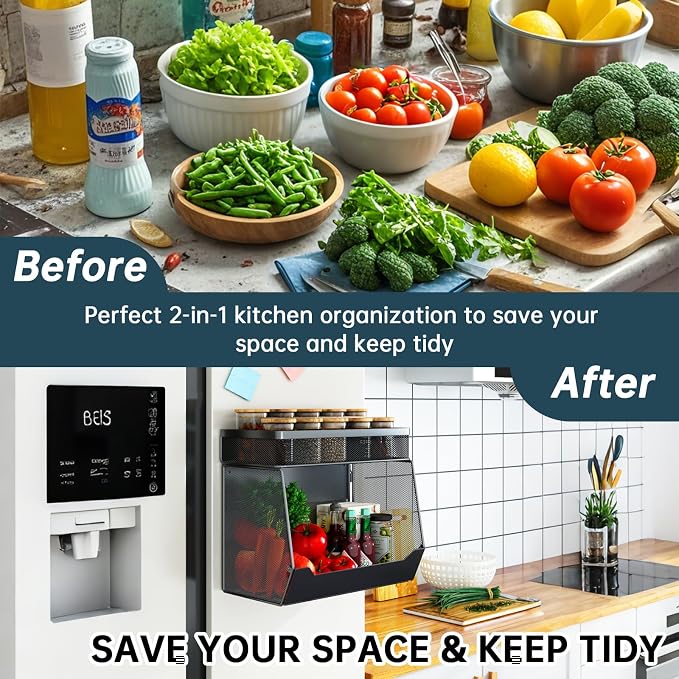 Magnetic Shelf for Fridge 2-Tier Baskets - Image 7