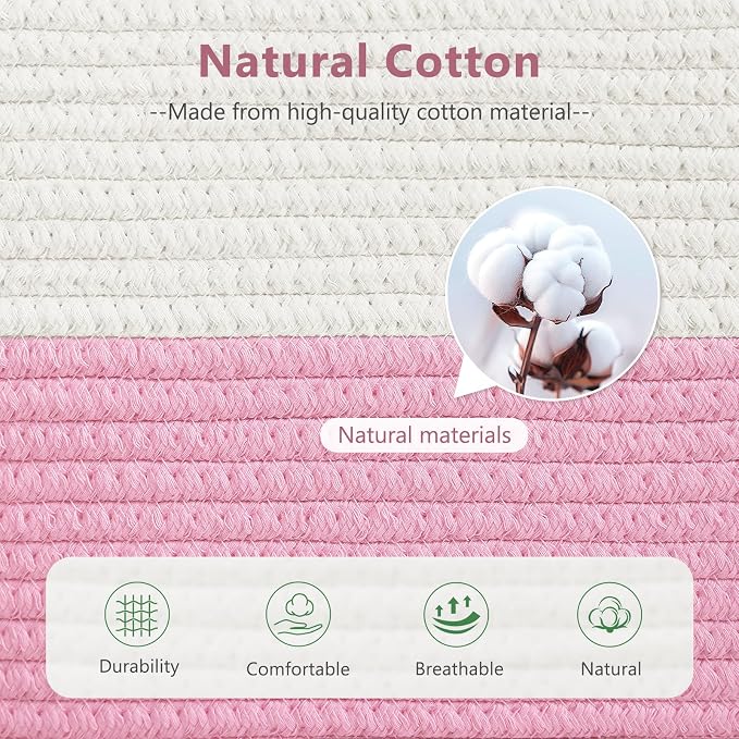 Cotton Rope Shelf Storage Basket, Shelf Storage Baskets - Image 3