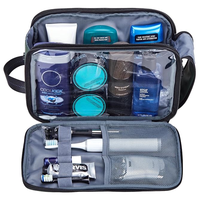 ZEEMO Travel Toiletry Bag for Men, Medium Water-Resistant Double-Sided - Image 2