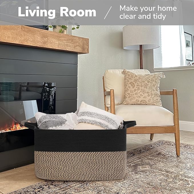 Goodpick Large Blanket Basket, Rectangle Nursery Basket - Image 2