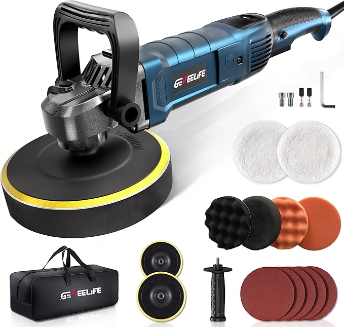 GEVEELIFE Buffer Polisher, 6 Inch/7 Inch 1600W Rotary Car Buffer Polisher Waxer by GEVEELIFE