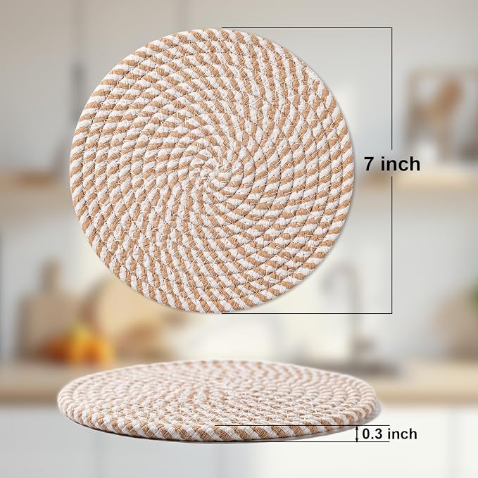 7 Inch Trivets for Hot Dishes, Pots and Pans, 5 Heat Resistant Pot Holders for - Image 2