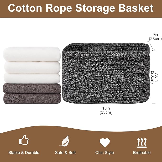 Storage Baskets for Organizing, Woven Decorative Baskets for Shelves - Image 2