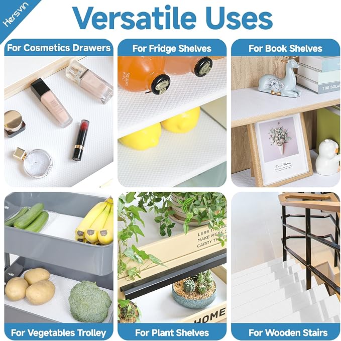 Hersvin Shelf Liners 20 in x 20 ft Self-Adhesive EVA Drawer Mats, Cupboard - Image 7