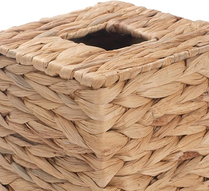 Tissue Box Cover Sqaure, Water Hyacinth Tissue Box Holder, Boho Decorative - Image 4