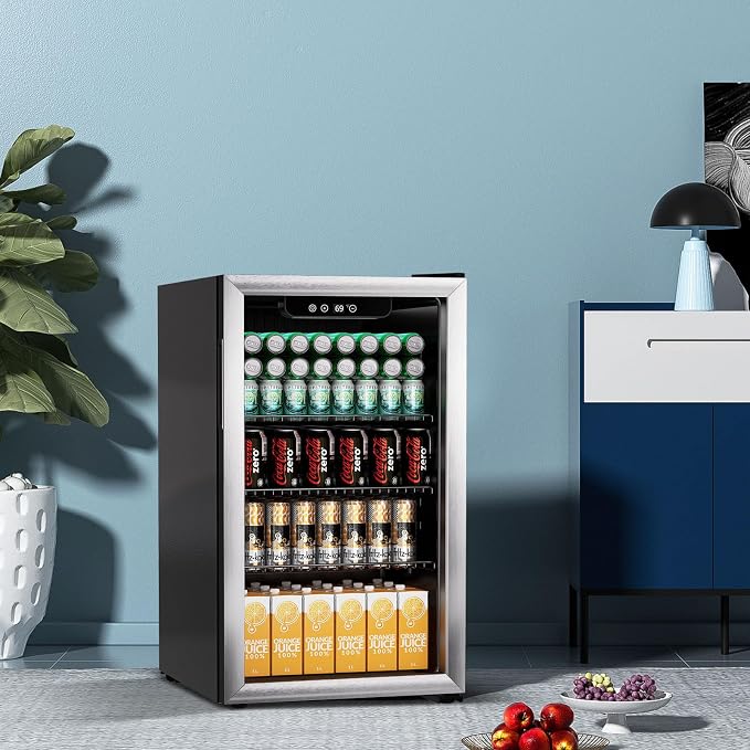 3.1 Cu.ft Beverage Refrigerator Cooler, 110 Can Mini Fridge - Image 6