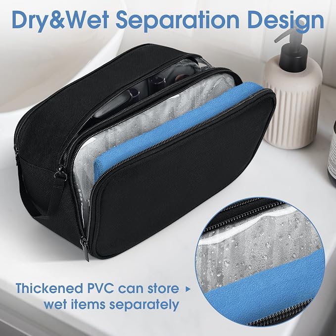 Wedama Toiletry Bag for Men, Handheld Travel Bag, Waterproof Toiletries - Image 5