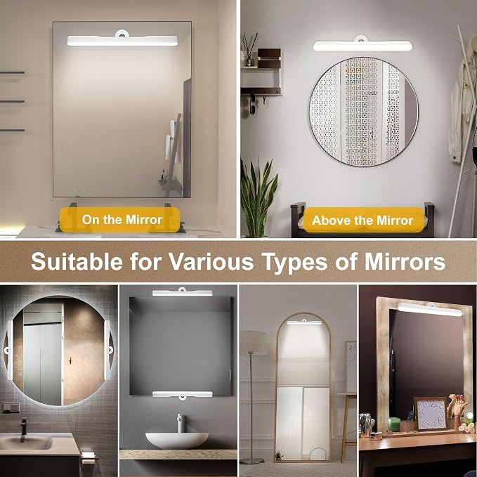 Wireless Vanity Lights for Mirror, Rechargeable Battery Operated Stick on Lamp - Image 6
