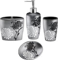 Zahari Home 4pc Erica Bathroom Accessories Sets Modern Classic Soap Dispenser by ZahariHome