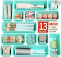 13 Pack Plastic Drawer Organizers Set, 3 Sizes Desk Drawer Organizer Trays by Canfanni