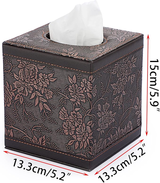 Sumnacon Square Leather Tissue Box Cover - Image 3