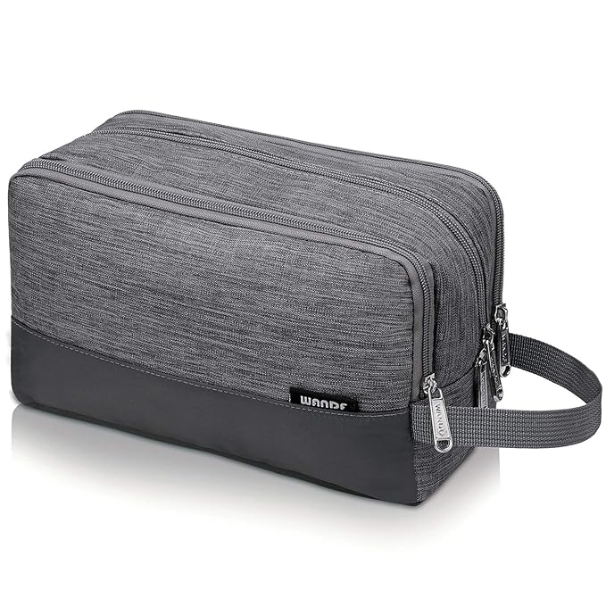 Toiletry Bag for Men Hanging Dopp Kit Water Resistant Shaving Bag Small by WANDF