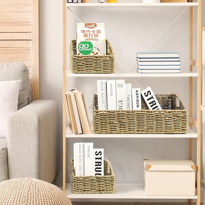 Ollieroo Rattan Storage Baskets, Handwoven Wicker Storage Bins - Image 5