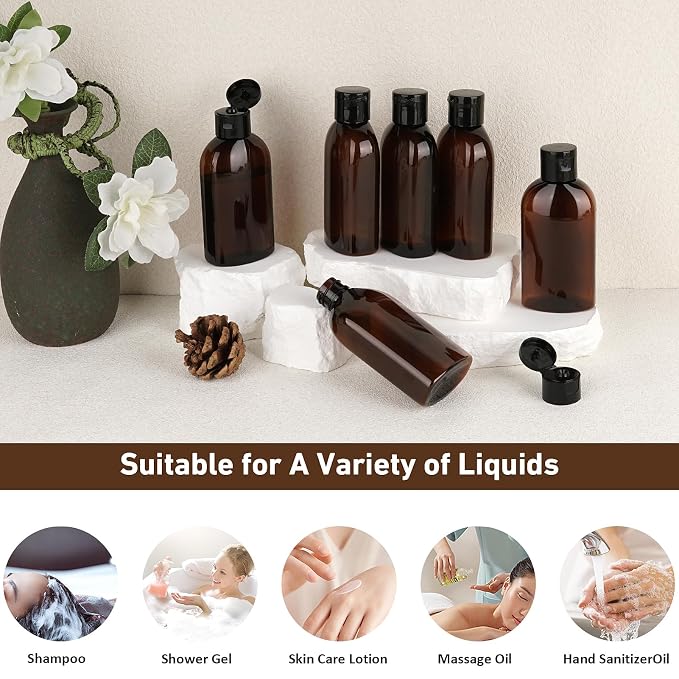 Travel Shampoo Bottles 6 Pack 3.4oz/100ml TSA Approved Squeezable Travel Size - Image 6