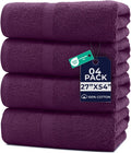 DAN RIVER Bath Towels Set of 4, 27 x 54 Inches, 100% Cotton, Larger & Lighter by DanRiver