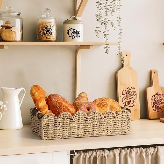 Toilet Paper Storage Basket Bathroom Counter Organizer Wicker Baskets - Image 6