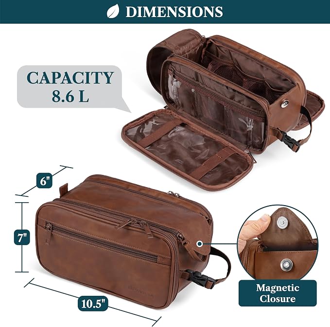 PAVILIA Large Toiletry Bag for Men Women, Mens Travel Bag Toiletries Organizer - Image 4