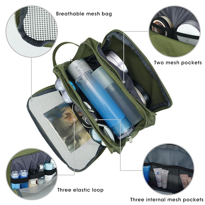 Toiletry Bag for Men Hanging Dopp Kit Water Resistant Shaving Bag Small - Image 3