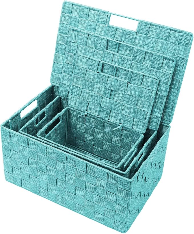 Sorbus Set of 3 Hand-Woven Storage Baskets - Image 3