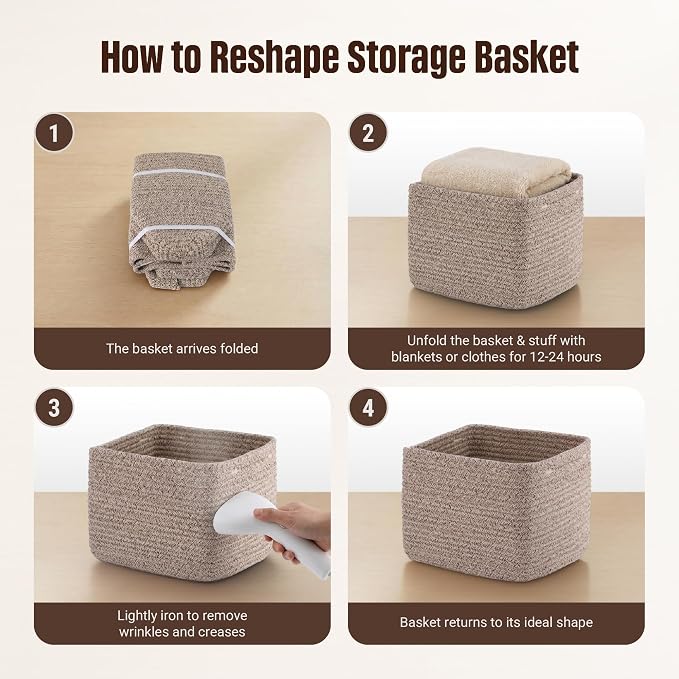 5-Pack Storage Cubes Woven Rope Baskets - Image 7