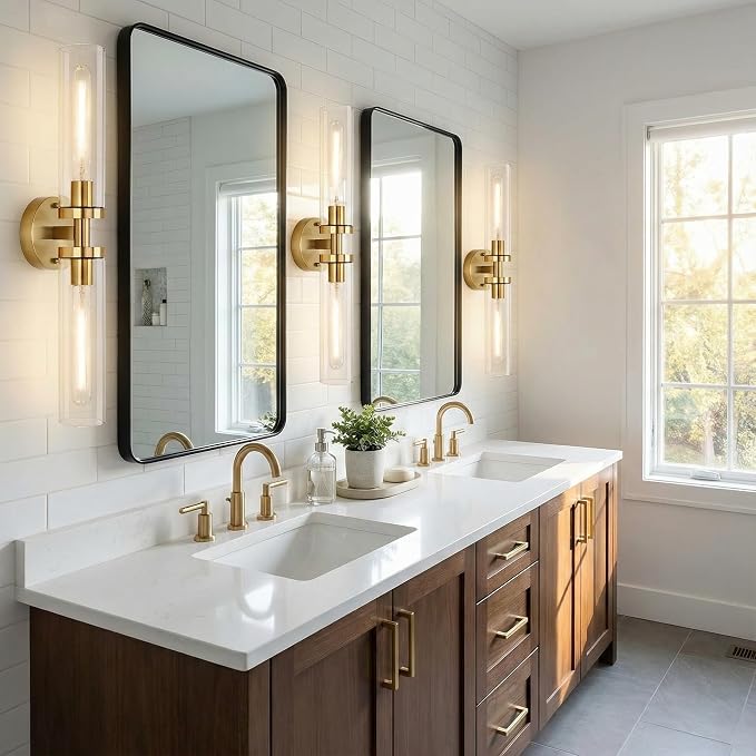 Wall Sconces 2-Pack, Hardwired Bathroom Light Fixtures, Modern Farmhouse Vanity - Image 8