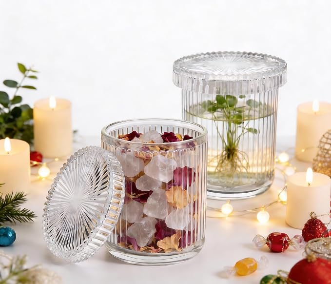 2 Pack Glass Qtip Holder Dispenser Set - Image 7